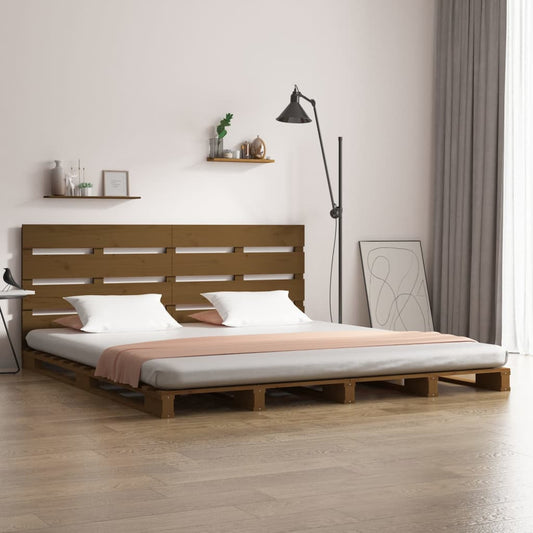 vidaXL Bed Frame Honey Brown 150x200 cm Solid Wood Pine King Size