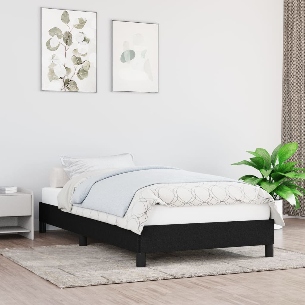 vidaXL Bed Frame Black 90x190 cm Single Fabric