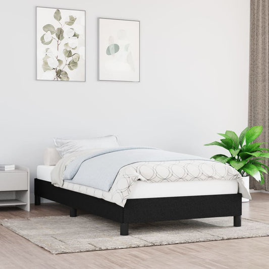 vidaXL Bed Frame Black 90x190 cm Single Fabric