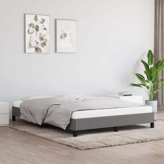 vidaXL Bed Frame Dark Grey 135x190 cm Double Fabric