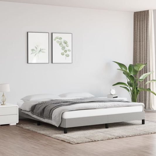 vidaXL Bed Frame Light Grey 180x200 cm Super King Fabric