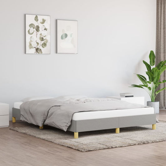 vidaXL Bed Frame Light Grey 135x190 cm Double Fabric
