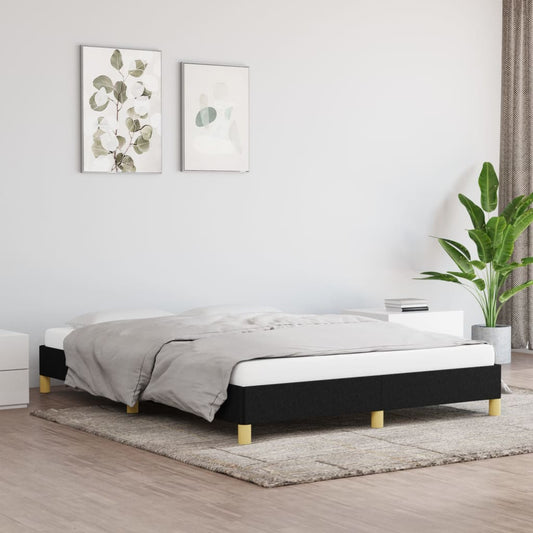 vidaXL Bed Frame Black 135x190 cm Double Fabric