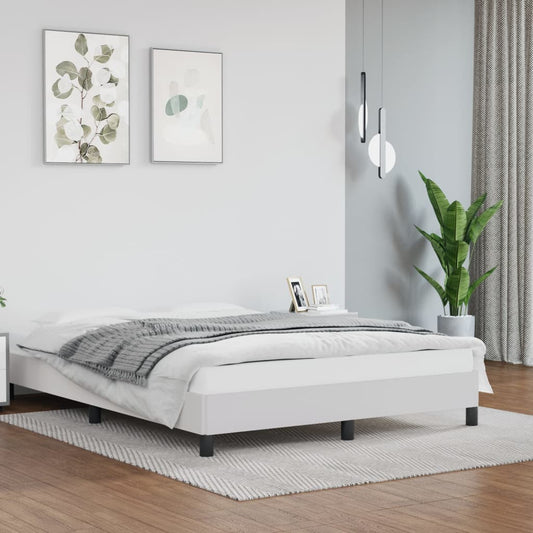vidaXL Bed Frame White 135x190 cm Double Faux Leather
