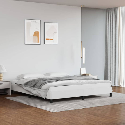 vidaXL Bed Frame White 180x200 cm Super King Faux Leather