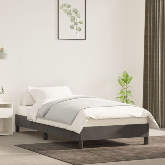 vidaXL Bed Frame Dark Grey 90x190 cm Single Velvet