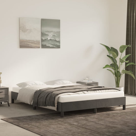 vidaXL Bed Frame Dark Grey 135x190 cm 4FT6 Double Velvet