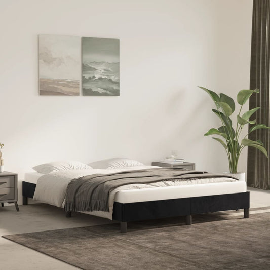 vidaXL Bed Frame Black 135x190 cm Double Velvet