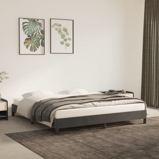 vidaXL Bed Frame Dark Grey 180x200 cm Super King Velvet