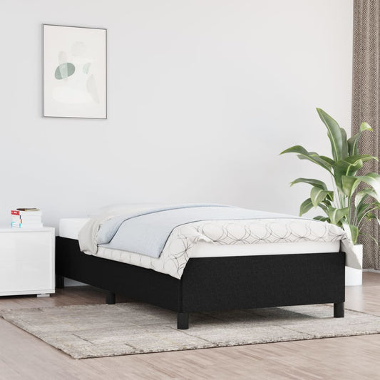 vidaXL Bed Frame Black 90x190 cm Single Fabric