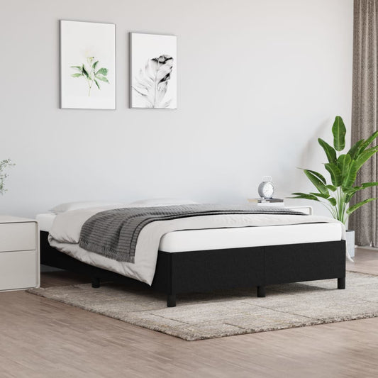 vidaXL Bed Frame Black 135x190 cm Double Fabric