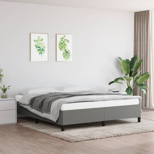 vidaXL Bed Frame Dark Grey 180x200 cm Super King Fabric