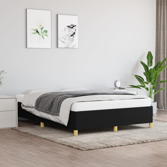 vidaXL Bed Frame Black 135x190 cm Double Fabric