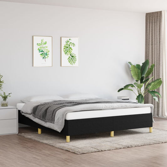 vidaXL Bed Frame Black 180x200 cm Super King Fabric