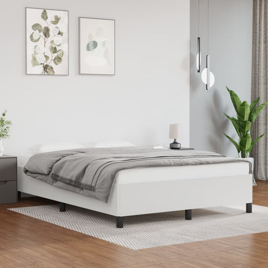 vidaXL Bed Frame White 135x190 cm Double Faux Leather