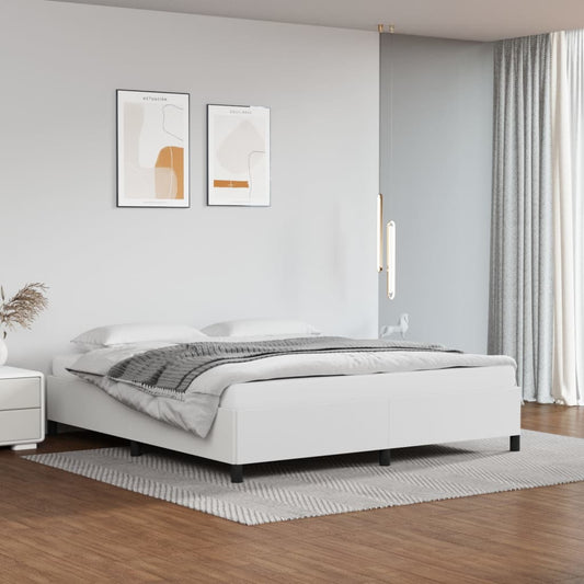 vidaXL Bed Frame White 180x200 cm Super King Faux Leather