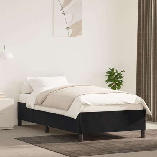 vidaXL Bed Frame Black 90x190 cm Single Velvet