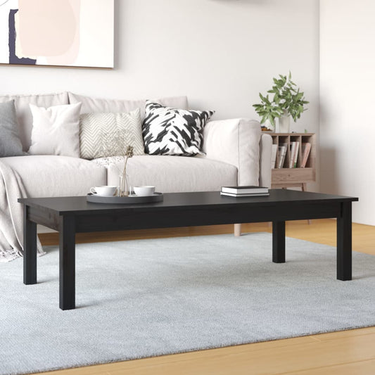 vidaXL Coffee Table Black 110x50x30 cm Solid Wood Pine