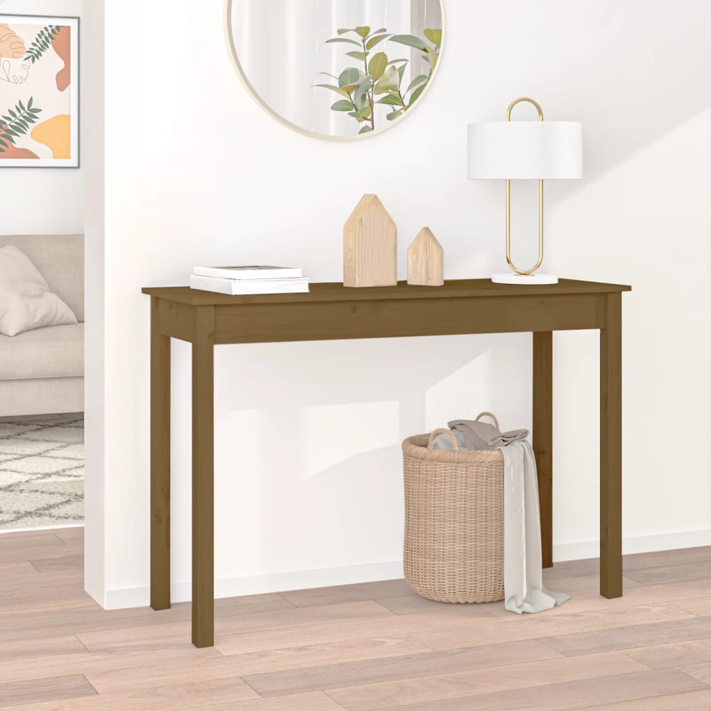 vidaXL Console Table Honey Brown 110x40x75 cm Solid Wood Pine