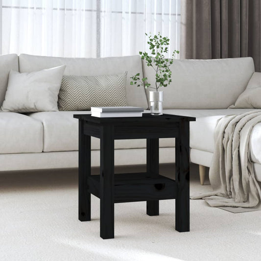 vidaXL Coffee Table Black 35x35x40 cm Solid Wood Pine