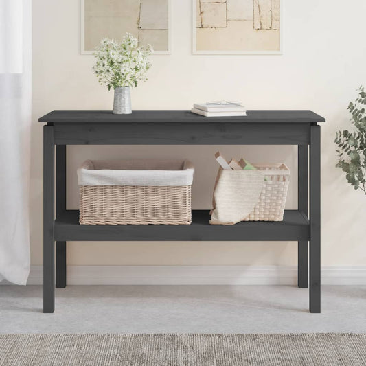 vidaXL Console Table Grey 110x40x75 cm Solid Wood Pine