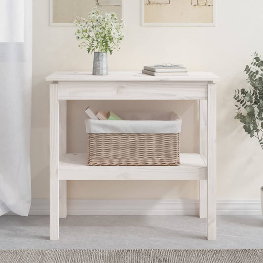 vidaXL Console Table White 80x40x75 cm Solid Wood Pine