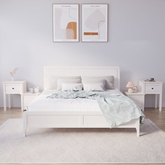 vidaXL Bedside Cabinet 2 pcs White 79.5x38x65.5 cm Solid Wood Pine
