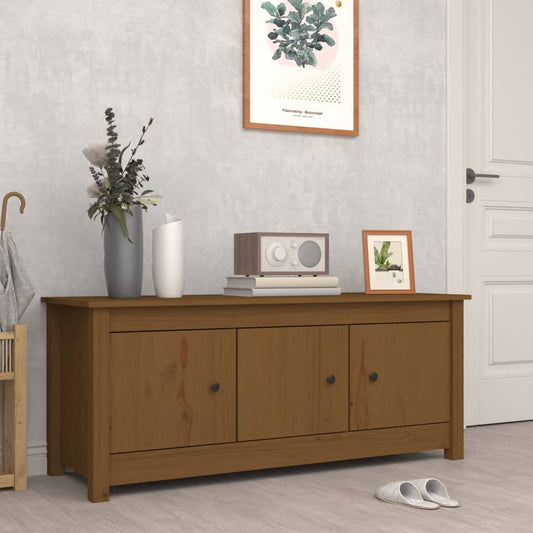 vidaXL Shoe Cabinet Honey Brown 110x38x45.5 cm Solid Wood Pine
