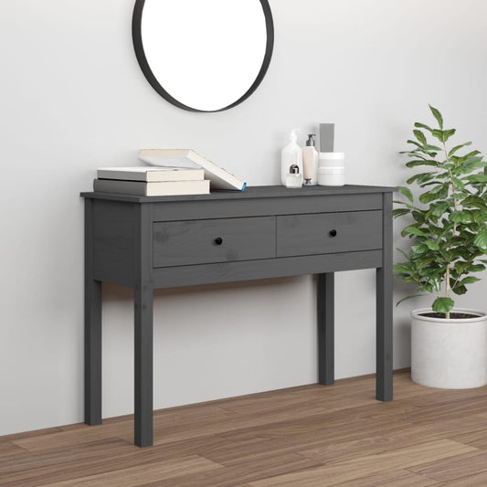 vidaXL Console Table Grey 100x35x75 cm Solid Wood Pine