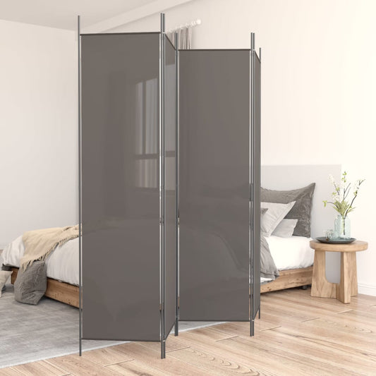 vidaXL 4-Panel Room Divider Anthracite 698x180 cm Fabric