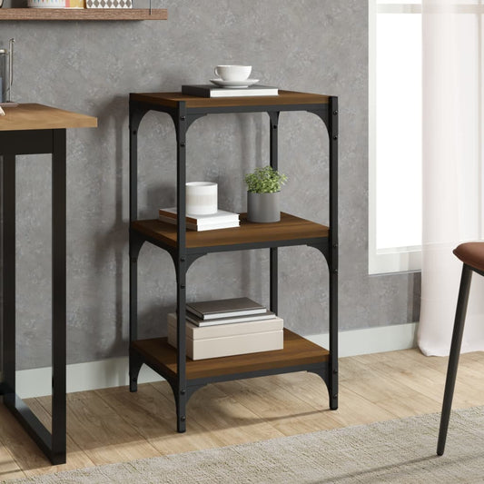 vidaXL Book Cabinet Brown Oak 40x33x70.5 cm Engineered Wood and Steel
