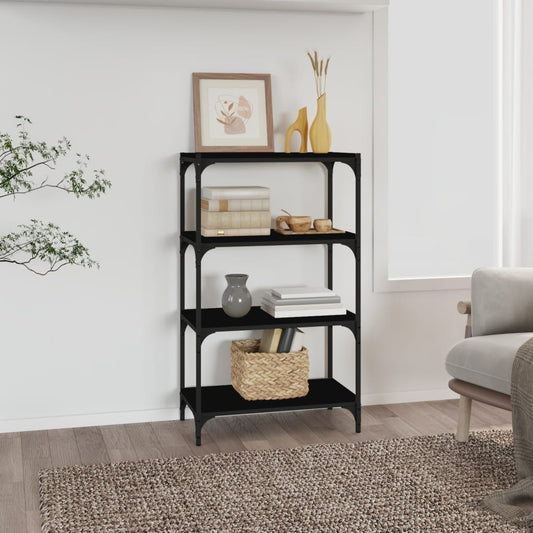 vidaXL Book Cabinet Black 60x33x100 cm Engineered Wood and Steel