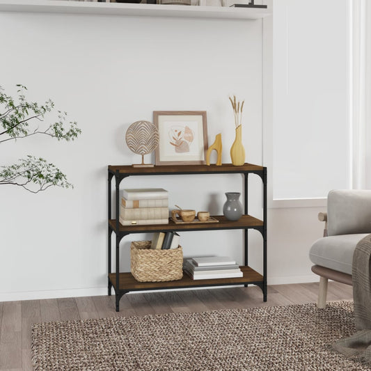 vidaXL Book Cabinet Brown Oak 80x33x70.5 cm Engineered Wood and Steel