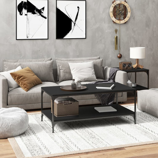 vidaXL Coffee Table Black 80x50x40 cm Engineered Wood