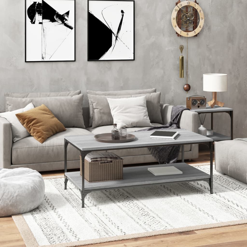 vidaXL Coffee Table Grey Sonoma 80x50x40 cm Engineered Wood