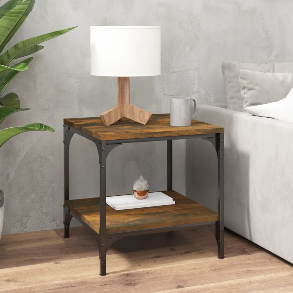 vidaXL Side Table Smoked Oak 40x40x40 cm Engineered Wood
