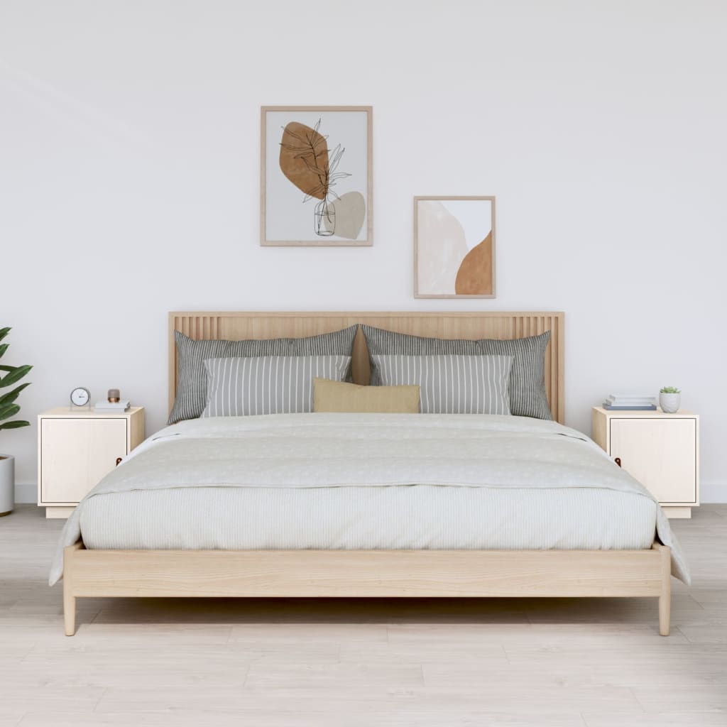 vidaXL Bedside Cabinets 2 pcs White 40x34x45 cm Solid Wood Pine