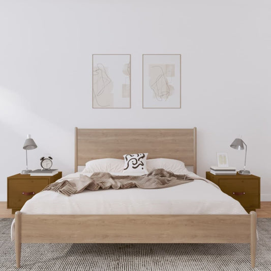 vidaXL Bedside Cabinets 2 pcs Honey Brown 40x34x35 cm Solid Wood Pine