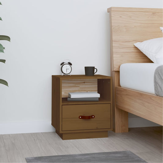 vidaXL Bedside Cabinet Honey Brown 40x34x45 cm Solid Wood Pine