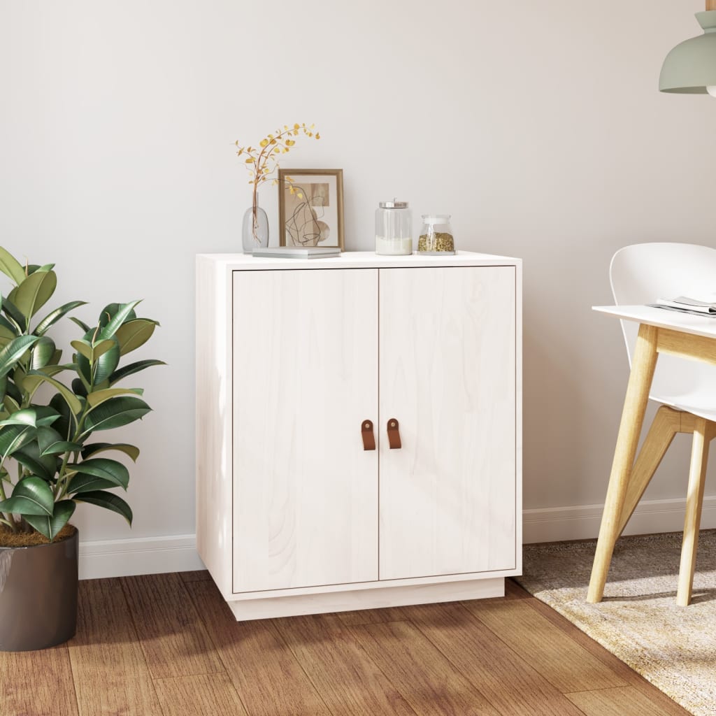 vidaXL Sideboard White 65,5x40x75 cm Solid Wood Pine