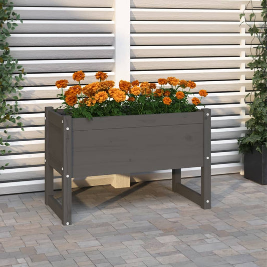 vidaXL Planter Grey 78x40x52 cm Solid Wood Pine
