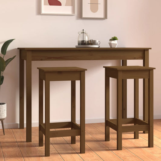 vidaXL Bar Chairs 2 pcs Honey Brown 40x40x78 cm Solid Wood Pine