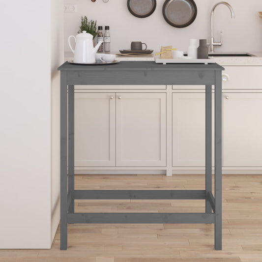 vidaXL Bar Table Grey 100x50x110 cm Solid Wood Pine