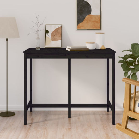 vidaXL Bar Table Black 140x80x110 cm Solid Wood Pine