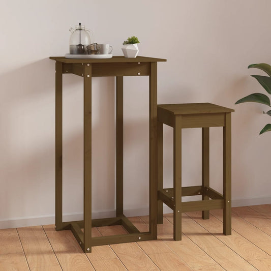 vidaXL Bar Table Honey Brown 60x60x110 cm Solid Wood Pine