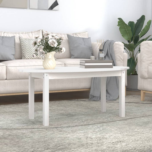 vidaXL Coffee Table White 110x55x45 cm Solid Wood Pine