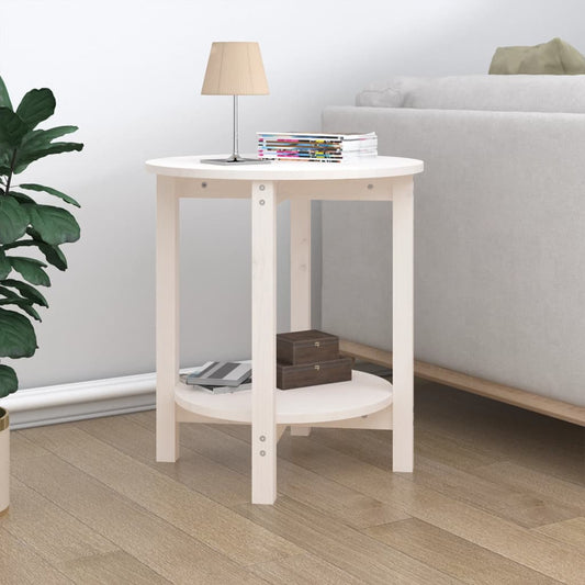 vidaXL Coffee Table White Ì÷ 55x60 cm Solid Wood Pine