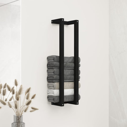 vidaXL Towel Rack Black 23x18x90 cm Solid Wood Pine