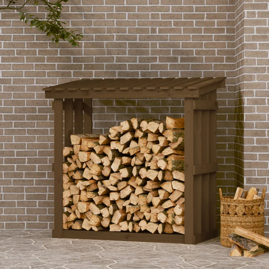 vidaXL Firewood Rack Honey Brown 108x64.5x109 cm Solid Wood Pine
