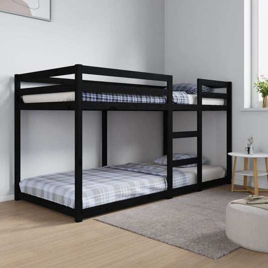 vidaXL Bunk Bed Black 90x200 cm Solid Wood Pine
